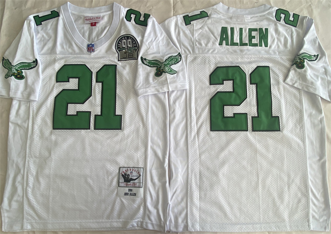 Men's White Philadelphia Eagles #21 Eric Allen Throwback Stitched Football Jersey